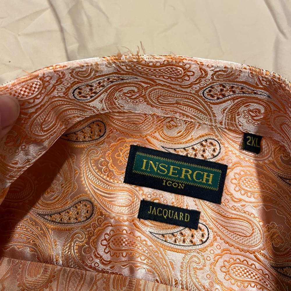 Orange paisley Insearch Jacquard dress shirt